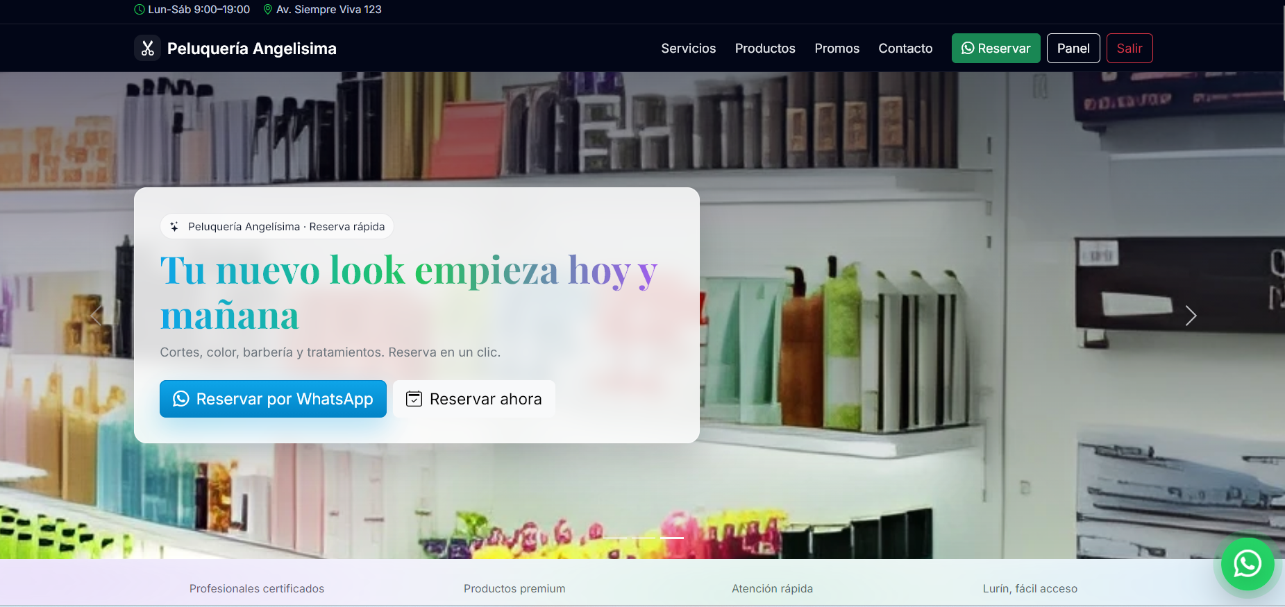 Vista previa de un proyecto de belleza